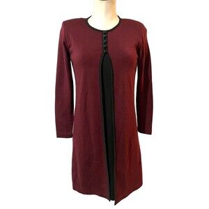 Liz Claiborne Women’s Vintage Layered Sweater Dress size P Crew Neck Wool Blend